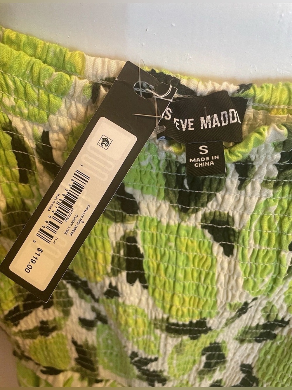 Steve Madden Sunny Lime Challis Midi dress- NWT size S - Picture 5 of 8